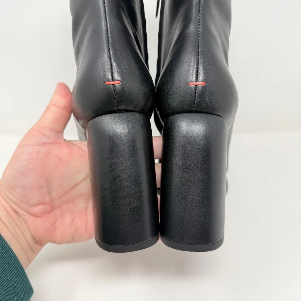 New Aeyde Emmy Boot In Black Leather Sz 38